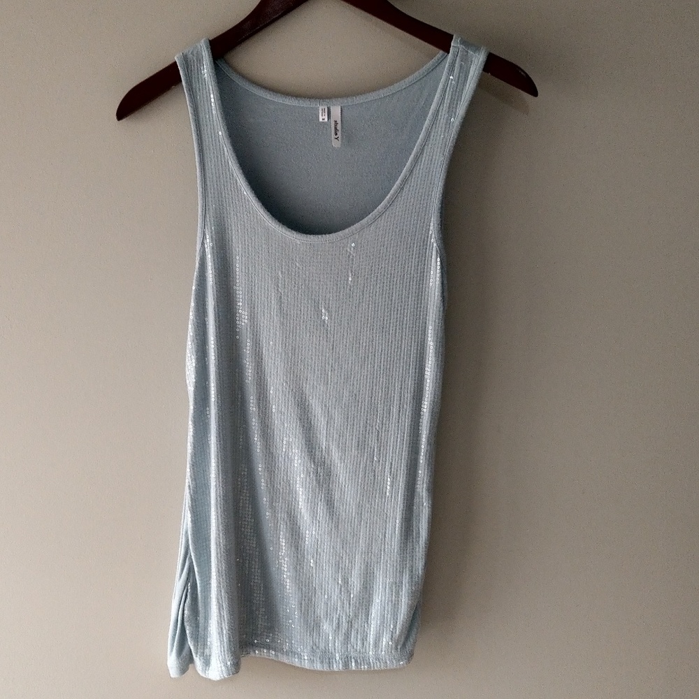 Maurices Medium Light Blue Sequined Tank